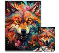 Puzzle "The Colorful Psychedelia of Flower Wolf" da 1000 pezzi per adulti perfetti come decorazioni artistiche fai da te o come regalo di compleanno 1000 pezzi (38x26 cm).