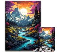 Puzzle "The Colorful Psychedelia of The Fjord" da 1000 pezzi per adulti perfetti come decorazioni artistiche fai da te o come regalo di compleanno 1000 pezzi (38x26 cm).