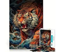 Puzzle "The Great Tiger Wave" da 1000 pezzi per ragazzi, gioco di logica, momento di relax, design di qualità, regalo perfetto 38x52cm