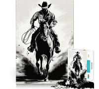 Puzzle "The Lone Rider" per adulti, 1000 pezzi, gioco stimolante per la mente, divertimento tranquillo, taglio preciso, decorazione da parete 38x52cm