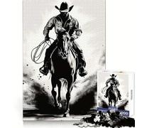 Puzzle "The Lone Rider" per adulti, 1000 pezzi, gioco stimolante per la mente, divertimento tranquillo, taglio preciso, decorazione da parete 38x52cm