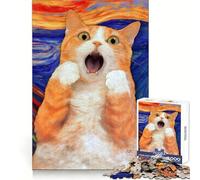 Puzzle "The Purrfect Scream" da 1000 pezzi per adulti, stimola la memoria, ideale per momenti di relax, per comporre immagini e realizzare opere d'arte 38x52cm