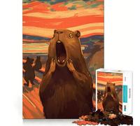 Puzzle "The Scream Capybara" da 1000 pezzi per adolescenti, gioco di logica puro, tranquillo, calmo, pulito, decorazione da parete 38x52cm