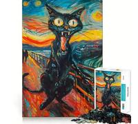 Puzzle "The Scream Cat" da 1000 pezzi per ragazzi, gioco di logica, momento di relax, design di qualità, regalo perfetto 50x75cm