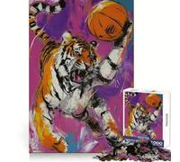 Puzzle Tiger Dunk da 1000 pezzi per ragazzi, gioco di logica, passatempo rilassante, taglio preciso, 50x75cm
