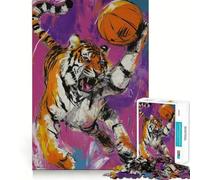 Puzzle Tiger Dunk da 1000 pezzi per ragazzi, stimolante per la mente, ideale per il tempo libero, con bordi precisi e un regalo pensato con cura 38x52cm