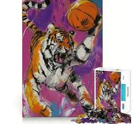 Puzzle "Tiger Dunk" per adulti, 1000 pezzi, gioco intelligente, antistress, da assemblare, regalo speciale 38x26cm