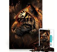 Puzzle Tiger Fire da 1000 pezzi per ragazzi, gioco di logica e abilità, antistress, taglio preciso, regalo perfetto 38x26cm