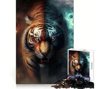 Puzzle Tiger Fire da 1000 pezzi per ragazzi, gioco di logica, momento di relax, bordo di qualità, regalo perfetto 38x26cm