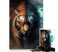 Puzzle Tiger Fire da 1000 pezzi per ragazzi, gioco intelligente e rilassante, assemblaggio di modelli, lista dei desideri di Babbo Natale 38x52cm