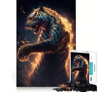 Puzzle Tiger Fire da 1000 pezzi per ragazzi, stimolante per la mente, ideale per il tempo libero, con bordi precisi e un regalo pensato con cura 50x75cm