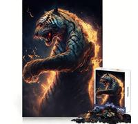 Puzzle Tiger Fire per adulti, 1000 pezzi, gioco di logica mentale, delicato, rilassante, taglio deciso, lista dei desideri di Babbo Natale 38x26cm