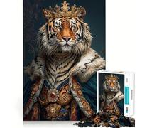 Puzzle Tiger King per adulti da 1000 pezzi, Smart Reason Toy Group, con bordi lisci, opera d'arte 38x52cm