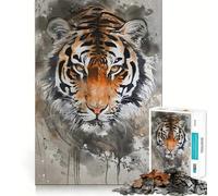 Puzzle Tiger Majest da 1000 pezzi per ragazzi, gioco di logica e abilità, tranquillo, con taglio preciso, sorpresa di Natale 38x52cm