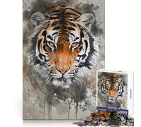 Puzzle Tiger Majest da 1000 pezzi per ragazzi, gioco di logica e abilità, tranquillo, con taglio preciso, sorpresa di Natale 38x52cm