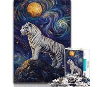 Puzzle Tiger Under The Night Sky 1000 pezzi per adolescenti, regali, giocattoli, giochi educativi, ottimi regali e giocattoli antistress 38x26cm
