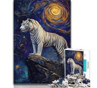 Puzzle Tiger Under The Night Sky per adolescenti, 1000 pezzi, aiuta il cervello a esercitare i giocattoli avvincenti per coltivare la pazienza, gioco di sfida unico (38x26cm)