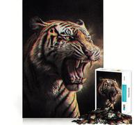 Puzzle Tigre Arrabbiata da 1000 pezzi,gioco creativo per sviluppare le capacità cognitive,componenti robusti e facili da tagliare,ideale per i viaggi,gioco per allenare la mente (50x75cm)