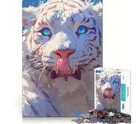 Puzzle Tigre Bianca 1000 pezzi,divertente gioco,tecnologia di taglio laser avanzata,giocattolo per le vacanze al chiuso (38x26cm)