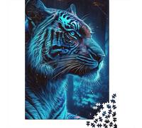 Puzzle Tigre Blu Mistico Guardiano della Foresta, 1000 pezzi carta riciclata over 12 anni, puzzle estremamente difficile e stimolante 38x26cm/1000pcs