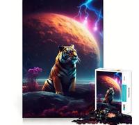 Puzzle "Tigre che guarda lo spazio - Adolescente" da 1000 pezzi - Rafforza la memoria - Semplice e divertente - Bordo di qualità - Regalo memorabile 38x26cm