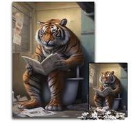 Puzzle "Tigre che legge il giornale",1000 pezzi,puzzle impossibile per adulti,perfetto per adolescenti e collezionisti,ideale come decorazione per la casa e regalo da viaggio,50x75CM