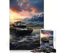 Puzzle "Tigre e carro armato al tramonto" da 1000 pezzi per ragazzi, gioco di abilità mentale, divertimento casual, design elegante da assemblare, regalo 38x26cm