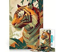 Puzzle "Tigre nella giungla" per ragazzi, 1000 pezzi, gioco di abilità mentale, design semplice e divertente, assemblaggio, regalo memorabile 38x26cm