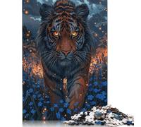 Puzzle "Tigre nella notte" per adulti, puzzle impegnativi e stimolanti per adulti, per ragazzi e ragazze, 1000 pezzi (75x50 cm)