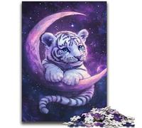 Puzzle "Tigre sulla Luna" da 2000 pezzi per adolescenti, difficile da completare ma divertente e umoristico, regalo di compleanno, regali, arte murale (70X100cm)