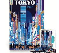 Puzzle Tokyo Giappone per ragazzi, 1000 pezzi, gioco di logica, antistress, bordi trasparenti, regalo classico 38x26cm