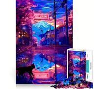 Puzzle Tokyo Serenity Tranquility da 1000 pezzi per adolescenti, gioco cognitivo, svago rilassante, assemblaggio di motivi, opera d'arte 38x26cm