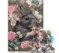 Puzzle "Topo che indossa una corona" per adulti e ragazzi, 1000 pezzi, aiuta il cervello ad allenarsi, giocattoli avvincenti per coltivare la pazienza, ottimo regalo (75x50cm)