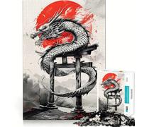 Puzzle Torii Gate Dragon Ink da 1000 pezzi per adolescenti, gioco per allenare la mente, rilassante e divertente, da assemblare, regalo perfetto 50x75cm