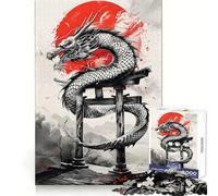 Puzzle Torii Gate Dragon Ink da 1000 pezzi per adolescenti, gioco per allenare la mente, rilassante e divertente, da assemblare, regalo perfetto 50x75cm