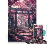 Puzzle Torii Gate giapponese con ciliegi in fiore, 1000 pezzi, gioco di logica, divertimento e svago, con bordi trasparenti, oggetto da collezione 50x75cm