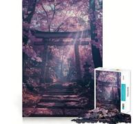 Puzzle Torii Gate giapponese con motivo Sakura, 1000 pezzi, gioco di logica puro, antistress, tagli netti, ideale come regalo di Babbo Natale 50x75cm