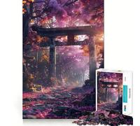 Puzzle Torii Gate giapponese con motivo Sakura, 1000 pezzi, per ragazzi, gioco di abilità mentale, divertimento casual, design, assemblaggio, regalo elegante 38x26cm