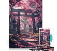 Puzzle Torii Gate giapponese con motivo Sakura per adulti, 1000 pezzi, gioco intelligente e rilassante, con tagli precisi, oggetto da collezione 38x52cm