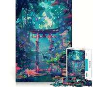 Puzzle Torii Gate giapponese da 1000 pezzi per adolescenti, gioco di logica stimolante, divertimento e svago, con bordi trasparenti, oggetto da collezione 38x52cm