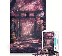 Puzzle Torii Gate giapponese Sakura da 1000 pezzi per adulti e ragazzi, gioco per la mente, rilassante, taglio preciso, regalo di Natale 50x75cm