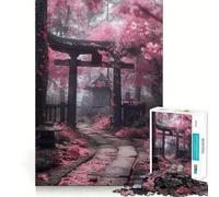 Puzzle Torii Gate giapponese Sakura da 1000 pezzi per adulti, gioco rilassante e distensivo, con bordi precisi, regalo perfetto 50x75cm