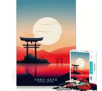 Puzzle Torii Gate In The Lake da 1000 pezzi per adolescenti, giocattolo antistress, taglio di alta qualità, regalo elegante 38x26cm
