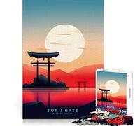 Puzzle Torii Gate In The Lake da 1000 pezzi per ragazzi, gioco di memoria, per interni, con Babbo Natale e desideri, taglio fine 38x52cm