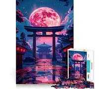 Puzzle Torii Gate Moonlit da 1000 pezzi per adolescenti, gioco di logica, passatempo rilassante, taglio preciso, 38x26cm