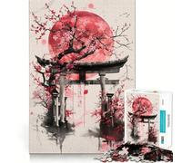 Puzzle Torii Gate Sakura da 1000 pezzi per adulti, gioco rilassante e distensivo, con bordi precisi, regalo perfetto 38x52cm