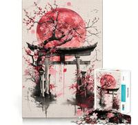 Puzzle Torii Gate Sakura per adulti, 1000 pezzi, gioco intelligente antistress, assemblaggio, regalo speciale 38x26cm