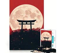 Puzzle Torii Gate sotto la luna piena da 1000 pezzi per adulti e ragazzi, gioco mentale rilassante e di alta qualità, regalo perfetto 38x52cm