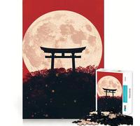 Puzzle Torii Gate sotto la luna piena da 1000 pezzi per ragazzi, gioco di logica, divertimento da costruire insieme, taglio di precisione, regalo elegante 50x75cm