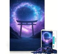 Puzzle Torii Gate sotto un cielo stellato per ragazzi, 1000 pezzi, gioco di abilità mentale, design semplice e divertente, assemblaggio, regalo memorabile 50x75cm